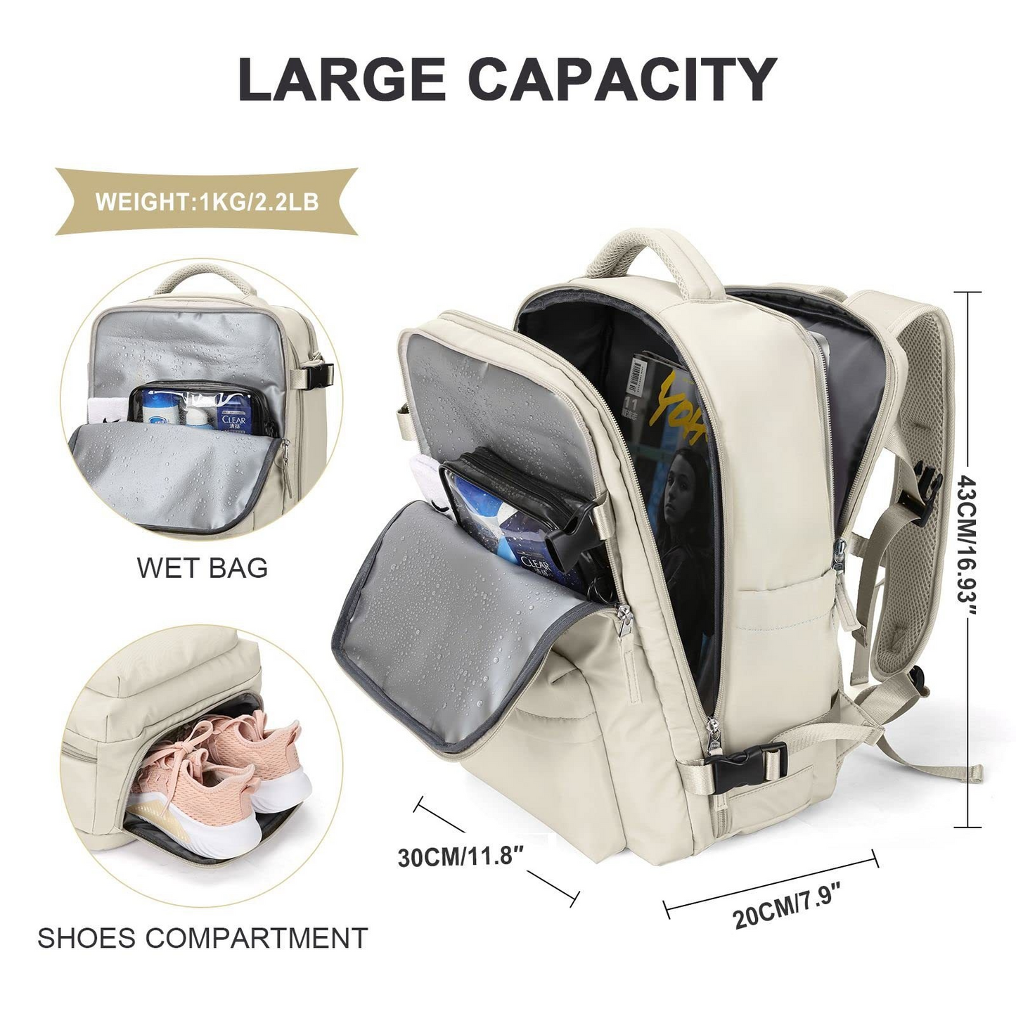 TrendEase™ Large Capacity Travel Backpack - Waterproof with USB