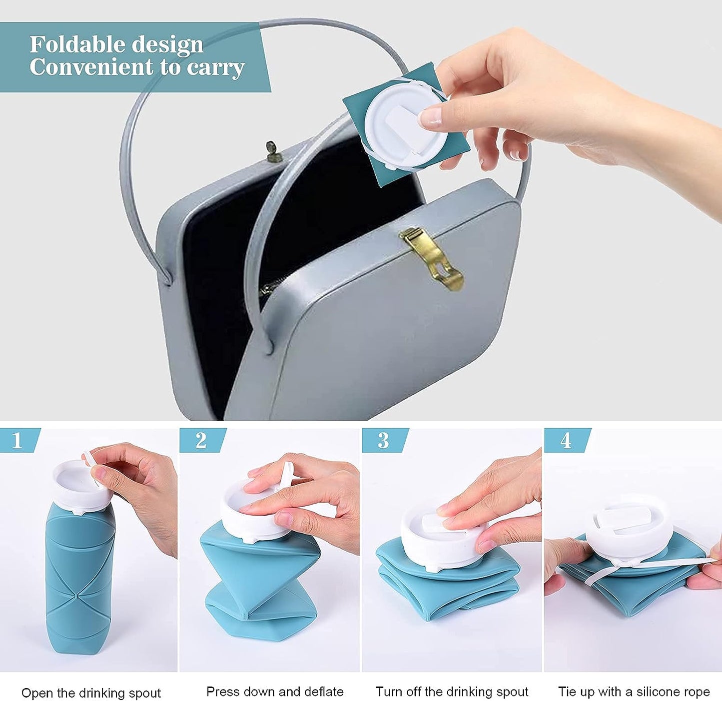 Foldable water bottle lightweight