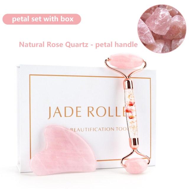Natural Rose Quartz Jade Roller - Mysummerbasics