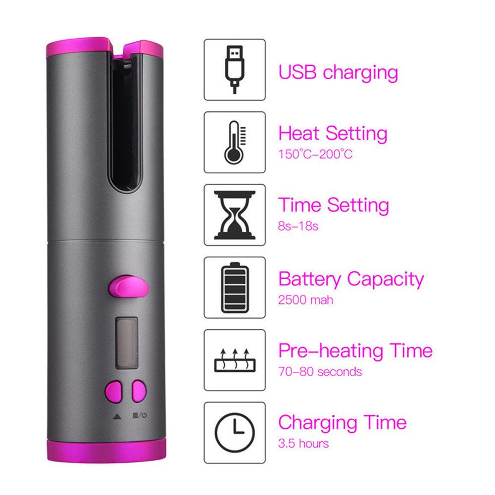 Automatic Hair Curler Curling Iron Wireless - Mysummerbasics