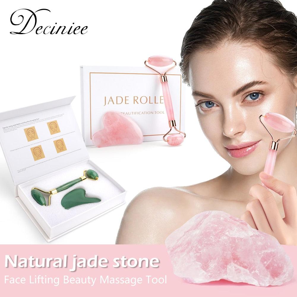 Natural Rose Quartz Jade Roller - Mysummerbasics