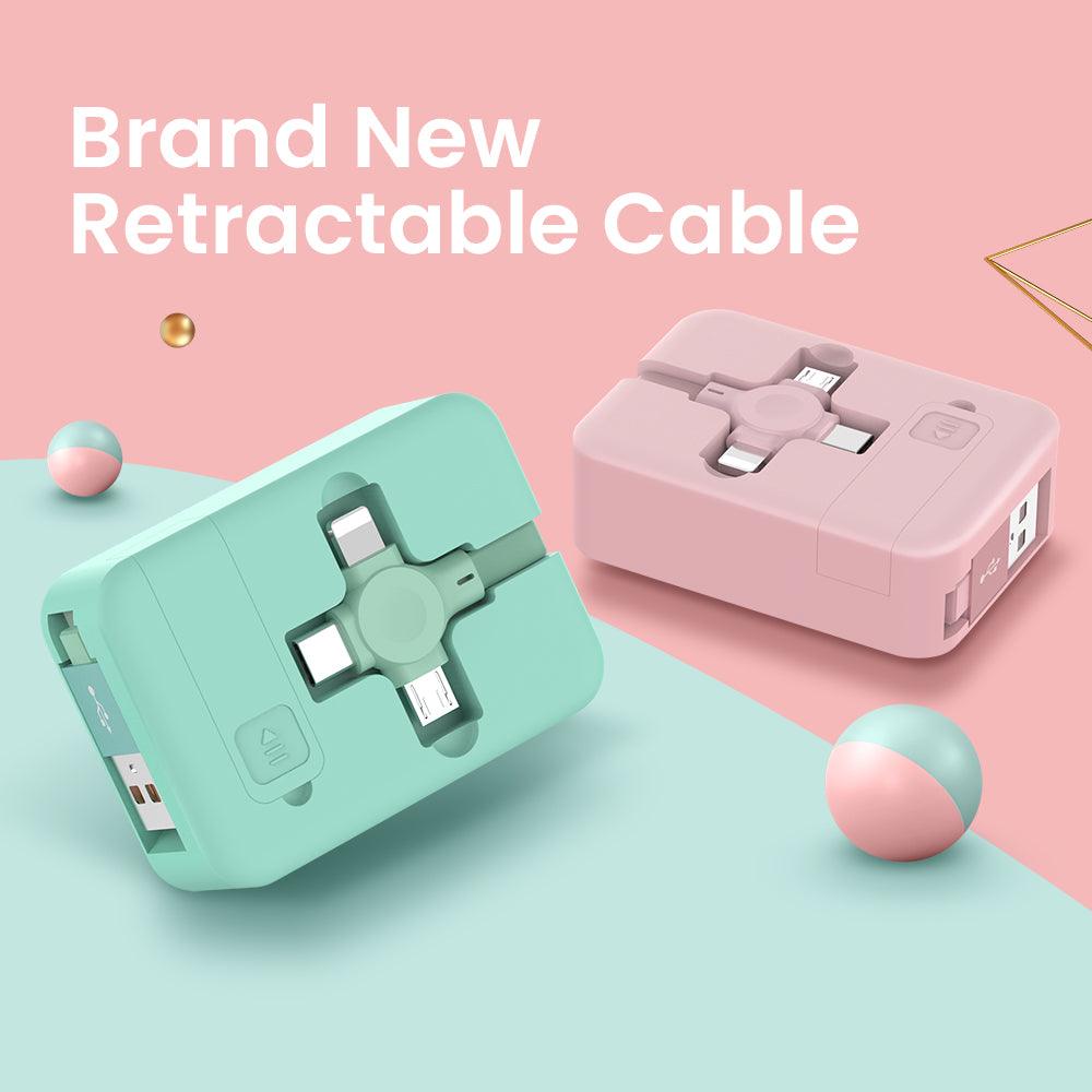 Cable Creative Macaron 4 In 1 Retractable USB - Mysummerbasics
