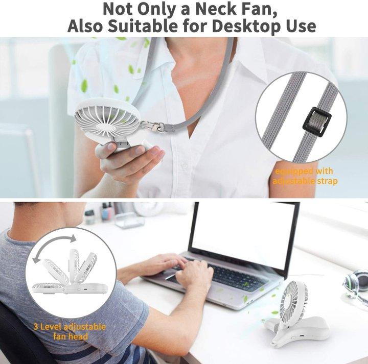 Multi-function Power Bank Neck Fan - Mysummerbasics
