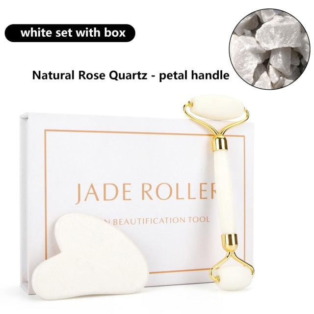 Natural Rose Quartz Jade Roller - Mysummerbasics