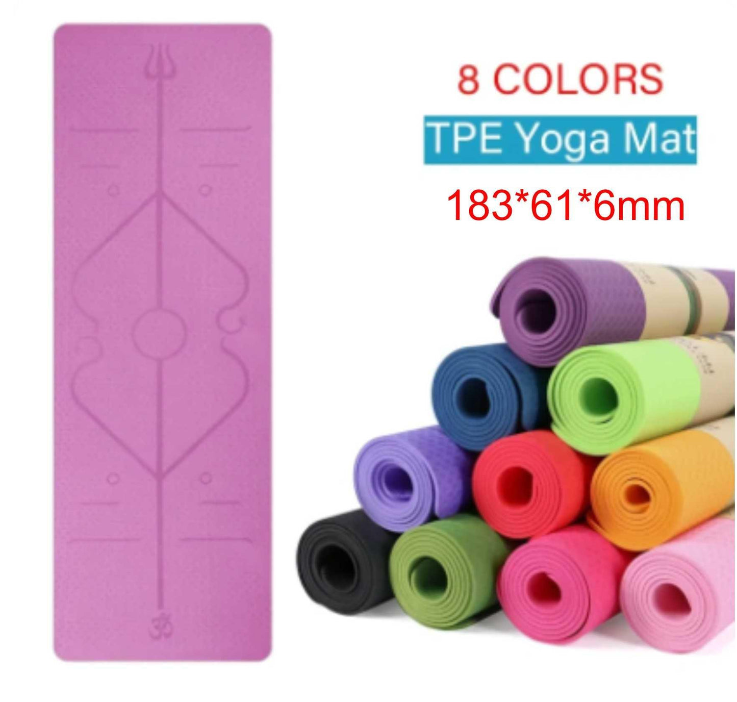 Non-Slip Yoga Mat With Position Line - Mysummerbasics