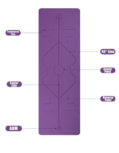 Non-Slip Yoga Mat With Position Line - Mysummerbasics